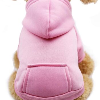 Winter Dog Hoodie Sweatshirts with Pockets Warm Dog Clothes for Small Dogs Chihuahua Coat Clothing Puppy Cat Custume (XX-Small, Pink)