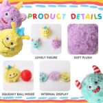 3Pack Squeaky Dog Balls,2 in1 Funny Puppy Ball Toys,Birthday Dog Toy for Small Medium Dogs (Monster Ball)