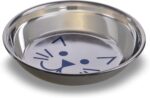 Whisker-Friendly Stainless Steel Cat Bowl, Wide Saucer Style Dish, 8 OZ, Natural