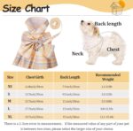 4 Pcs Cute Plaid Dog Dress Set with Bow Tie Harness & Leash for Small Dogs, Puppy Clothes for Girls Summer Outfits(M,Light Color)